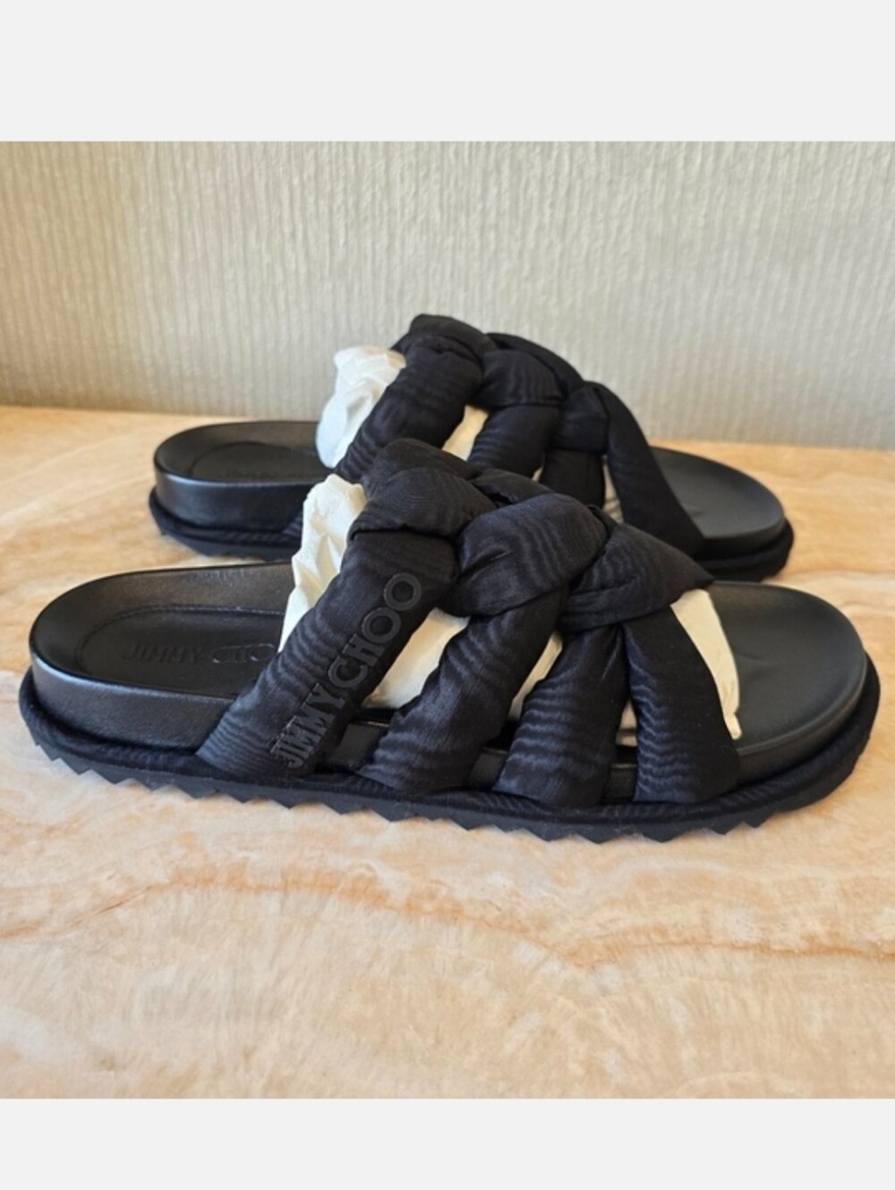 Jimmy Choo Sandals Black MSRP $595 Jimmy Choo Kes Slide Sandals